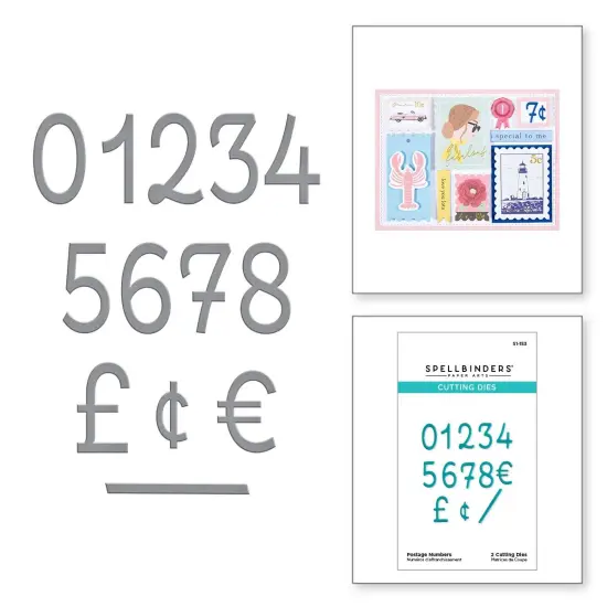 Spellbinders Etched Dies-Postage Numbers {6}