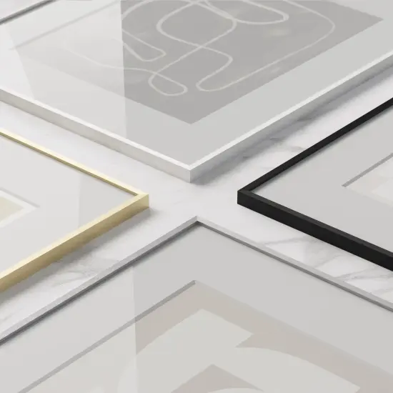 Haus and Hues Aluminum Glass and Matted Picture Frame Gold {8}