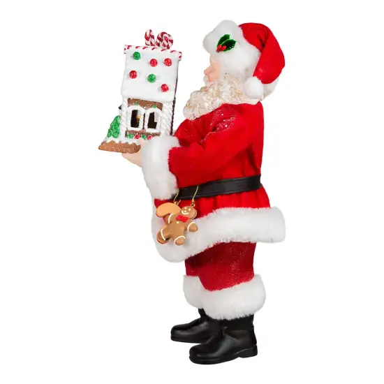 Kurt Adler 11-Inch Battery-Operated Santa with Light-Up Gingerbread House {4}