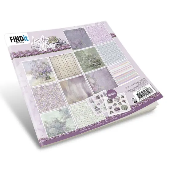 Find It Trading Berries Beauties Paper Pack 8"X8" 18/Pkg-Design, Lovely Lilacs {1}