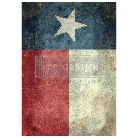 Prima Re-Design A1 Decoupage Fiber-Texas Flag {1}