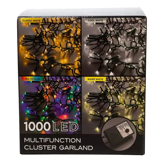 Kurt Adler 480-Light 16-Foot Connectable Warm White LED Cluster Garland {5}