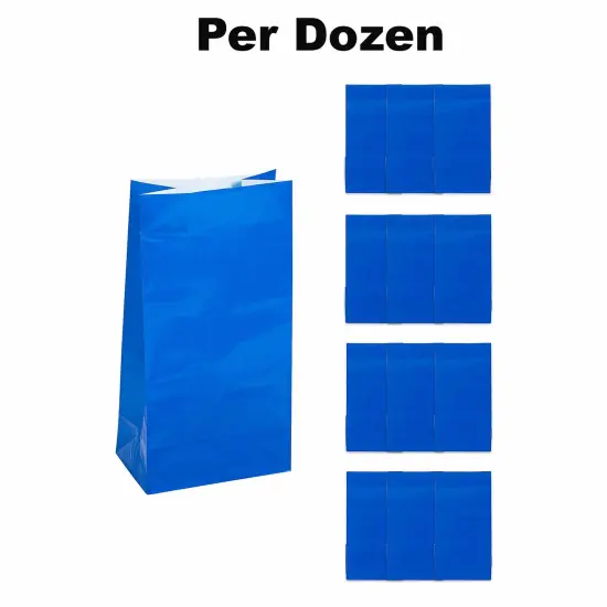 5" x 10" Paper Treat Bags - 12 Pc. Royal Blue {1}