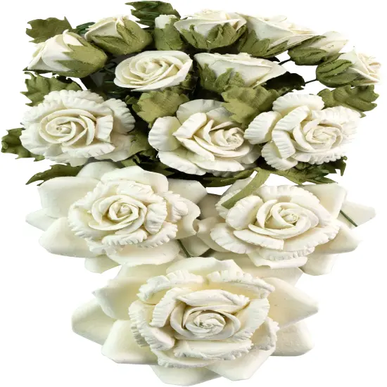 Little Birdie Annis Paper Flowers 21/Pkg-Ivory Pearl {3}