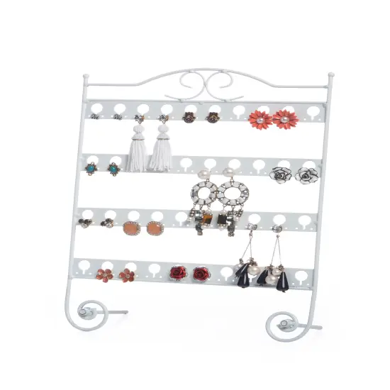 Mango Steam Tabletop Earring & Jewelry Organizer with Classic Display Stand for Earrings White {2}