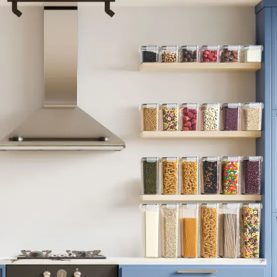 Sorbus 24 Pack Airtight Food Storage Containers, Labels, Marker & Measuring Spoons - Functional Dry Food Organizers {4}