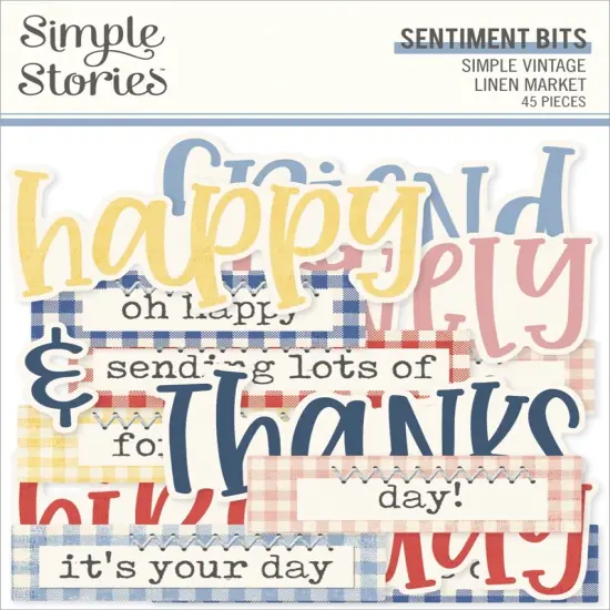 Simple Vintage Linen Market Bits & Pieces 45/Pkg-Sentiment {1}