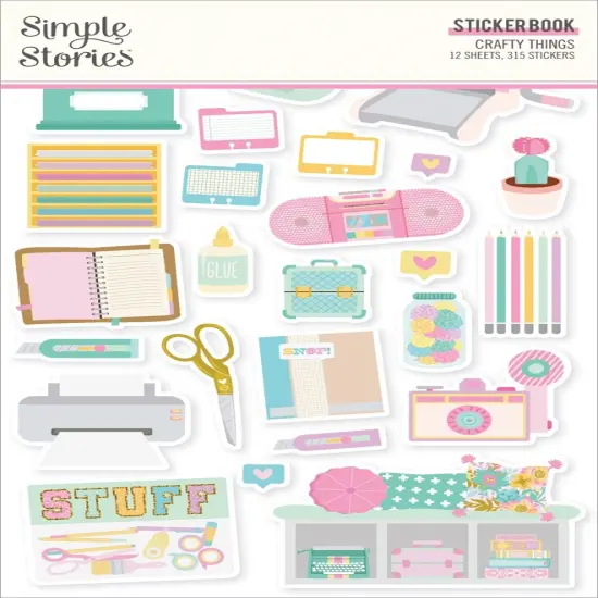 Simple Stories Sticker Book 12/Sheets-Crafty Things {1}