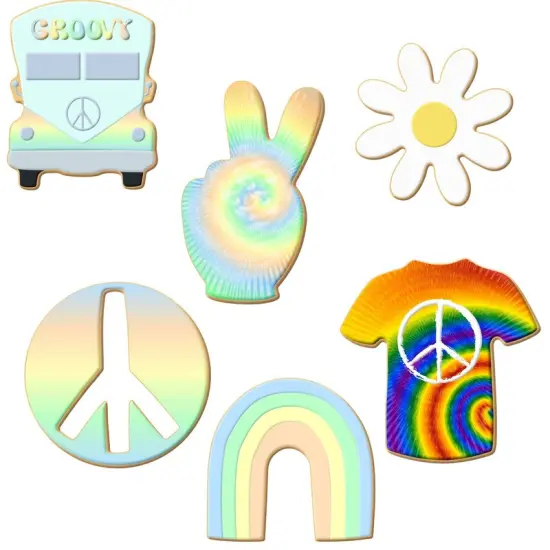 Groovy Cookie Cutter 6 Pc Set. USA Tin Plate Steel - By CookieCutter.Com {2}