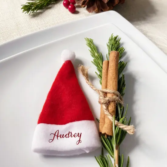 Wrapables Mini Santa Hat Silverware Holders, Wine Bottle Hats, Table Decor (Set of 12) {5}