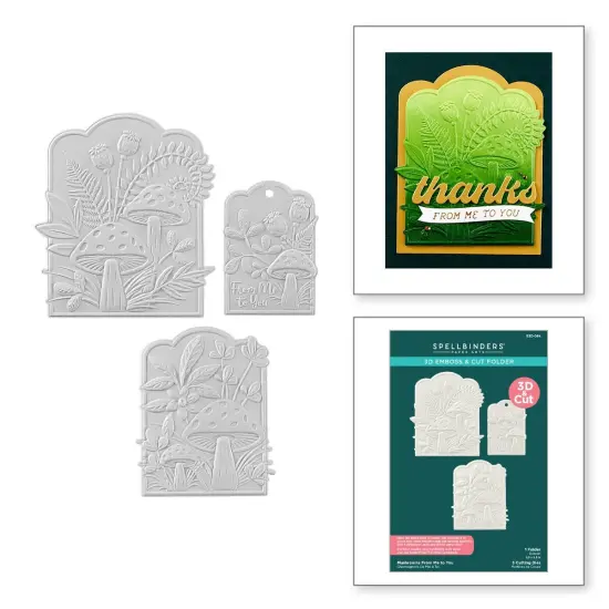 Spellbinders 3D Embossing Folder From Sealed 3D Botanicals-Mushrooms From Me To You {7}