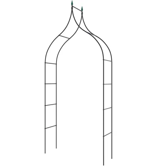 Costway 1/2 PCS Garden Arbor with Multiple Side Crossbars Powder-coated Metal Tubes {9}