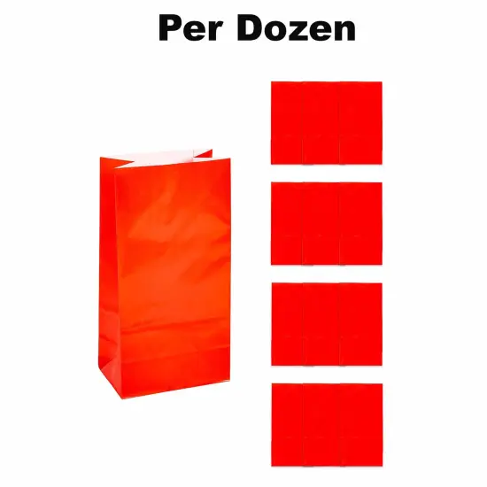 5" x 10" Paper Treat Bags - 12 Pc. Red {1}
