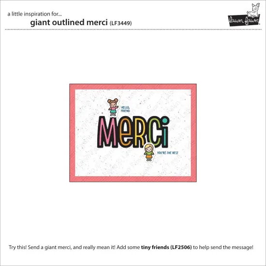 Lawn Cuts Custom Craft Die-Giant Outlined Merci {5}