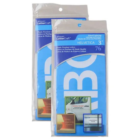 LetterCraft Reusable Plastic Stencils, Full Alphabet, Helvetica Font, 3-Inch, 10 Per Pack, 2 Packs {1}