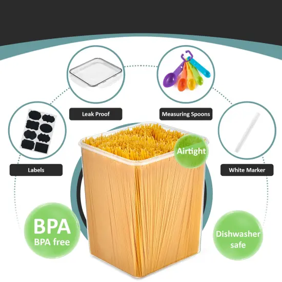Sorbus 4 Pack Airtight (5qt/170oz) Dry Food Storage Containers with Lids, Labels and Marker - BPA Free Pantry Organization {5}
