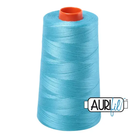 Bright Turquoise (5005) | 50wt Cone (5900M / 6452Y) | Aurifil Thread {1}