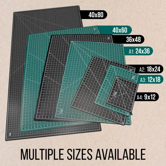 9" x 12" Self-Healing Cutting Mat 5-Ply - Double-Sided Green/Black Craft Mat, Non-Slip Cutting Mats for Crafts, Sewing, Quilting, Scrapbooking {5}