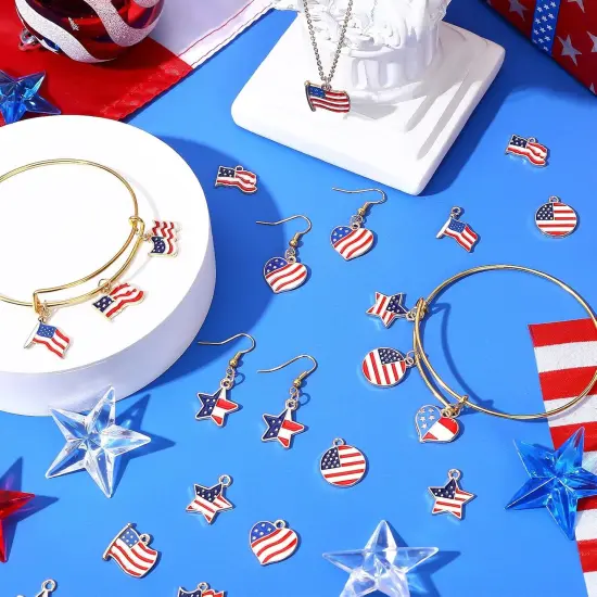 90 Pcs American Flag Charms {2}