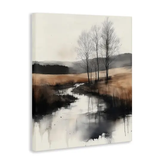 Stupell Industries Sepia Countryside River Canvas By Annabelle Hall {3}
