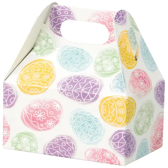 Pack/6: Easter Eggs Gable Box - 4 x 2-1/2 x 2-1/2" {1}