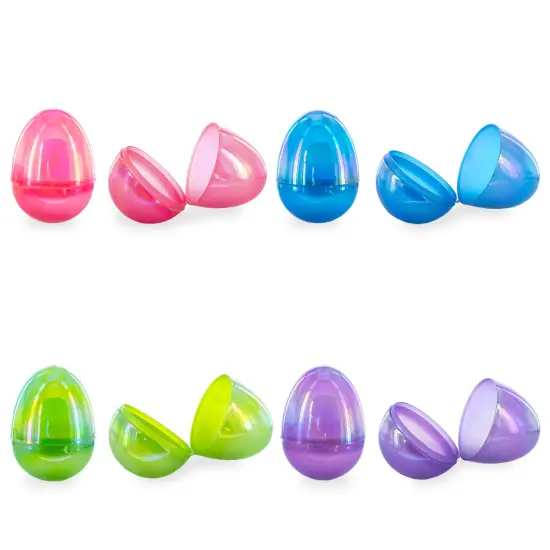 Set of 12 Iridescent Multicolored Plastic Easter Eggs {4}