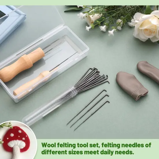 Needle Felting Kit, Wool Felting Needles, 4 Sizes Felting Needles with Needle Bottle Felting Tool Holders, Complete Needle Felting Tools Kit Needle Felting Supplies for Beginner Professional {6}
