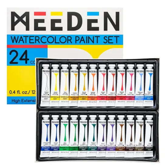 Watercolor Paint Tubes Set - 24 x 12ml/0.4oz Water Color Paints for Students Beginners {1}