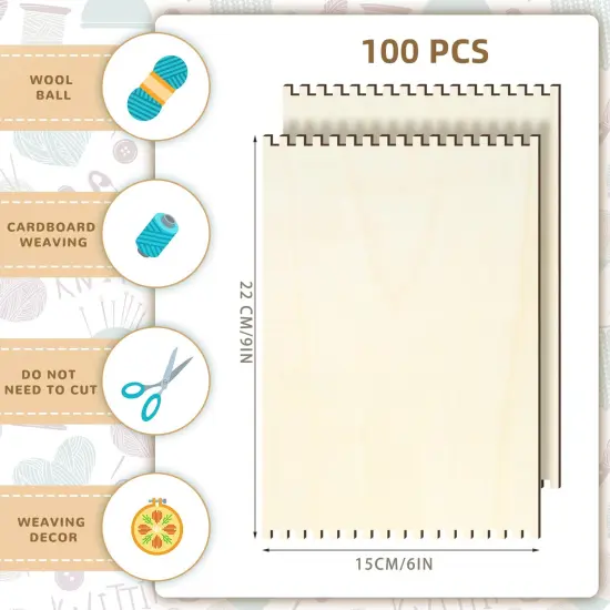 18 Pcs Beginners Wooden Loom Notched Weaving Loom Basket Weaving Tools for Kids Adult Art Craft Activity Jewelry Motor Skills Crochet Knitting Sewing Teaching Educational, 6 x 9 in {5}