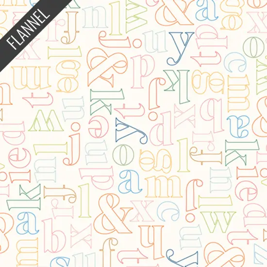 Alphabet Party Snug Flannel in White Linen (f11802) | Art Gallery Flannel | AGF Studio | Art Gallery {1}