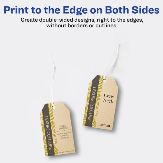 Avery Kraft Brown Banner Tags with Sure Feed Technology, 2" x 3.5", Laser/Inkjet, 64 Printable Tags with Strings Included, Also Great for Gift Tags and Favor Tags (80516) {3}