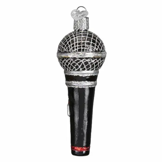 Old World Christmas 4.0 Inch Microphone Christmas Tree Ornament , Speeches Music Perform Black {3}