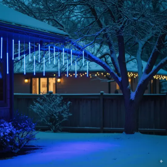Perfect Holiday 8 Tubes Snowfall 50cm - Icicle Lights Warm white {4}