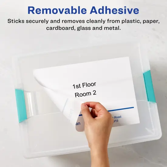 Avery Matte White Sticker Project Paper, Removable Rectangle Labels, 8.5" x 11" {2}