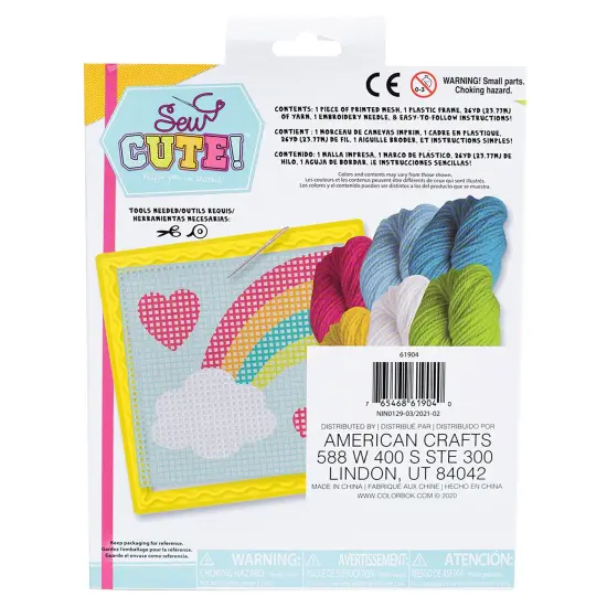 Colorbok Sew Cute! Needlepoint Kit-Rainbow {3}