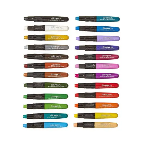 KINGART&reg; Gel Stick Mixed Media Crayons, 24 Colors {1}