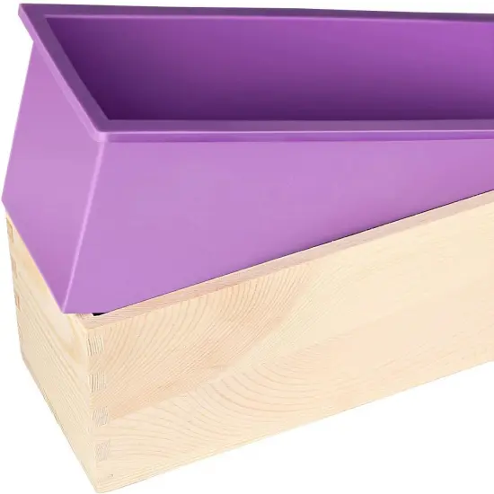 2 PCS 42oz Purple Soap Molds with 2 Lids, Flexible Rectangular Silicone Soap Making Molds Kit with Wood Box, DIY Tool Set for Soap Making Supplies&hellip; {3}