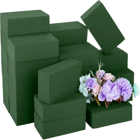 24 Packs Floral Foam Blocks Wet & Dry Floral Foam Bricks 5.5x3.1x1.8 Inch Flower Arranging Kit for Fresh and Artificial Flowers Florist Foam Blocks for Wedding Home Decor {1}