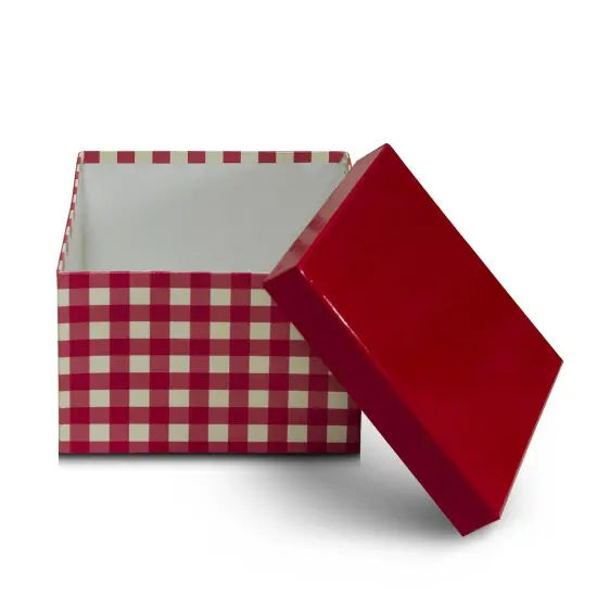 Square Plaid Box - Red / 3 pc. Set {3}