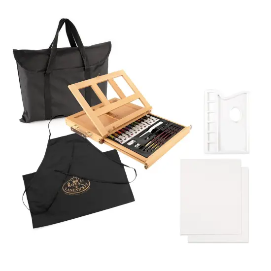 REA4902 | Essentials&trade; 27pc Watercolor Painting Travel Easel Art Set {3}