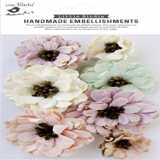 Little Birdie Galina Paper Flowers 7/Pkg-Fairy Garden {1}