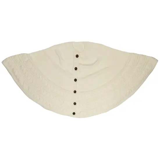 Northlight Knitted Sweater Tree Skirt with Buttons - 84“ - Cream Ivory {4}