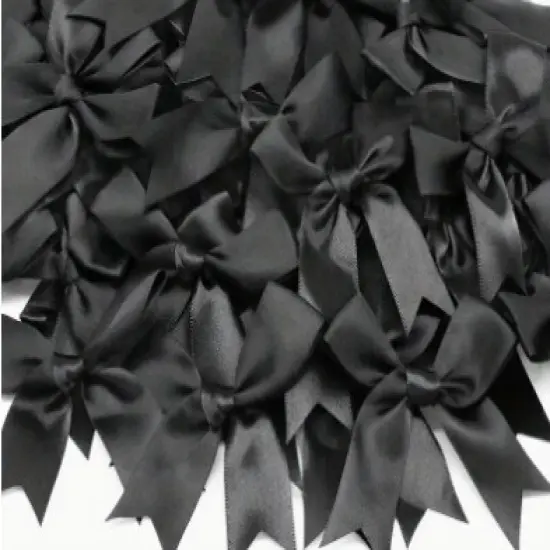 12 Ct Black Bow Satin Ribbon {1}