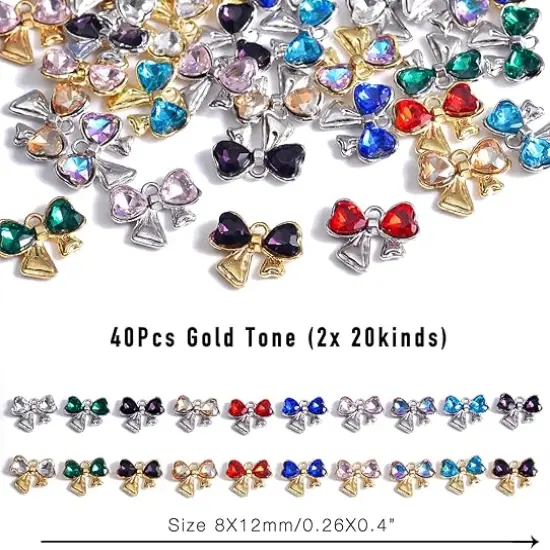 40Pcs Paired Crystal Pendants Charms for Jewelry Making Supplies {2}