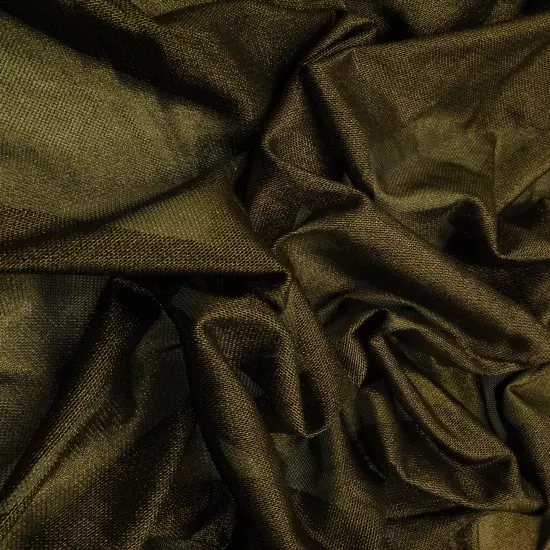 1 Yard Mesh Fabric with Foil Accent 58/60 Inch Wide Lightweight Stretch Polyester Blend CHAMBRAY/SILVER {2}