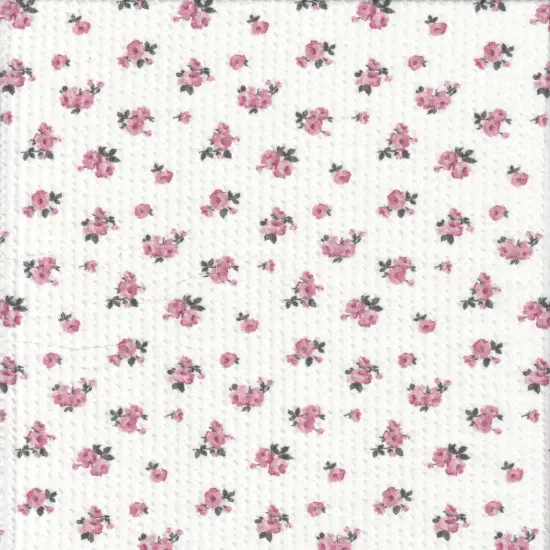 1 Yard Double Knit Cozy Digital Ditsy Printed Fabric Soft Stretch Knit 56/57 Inch Wide IVORY/BLUE {4}