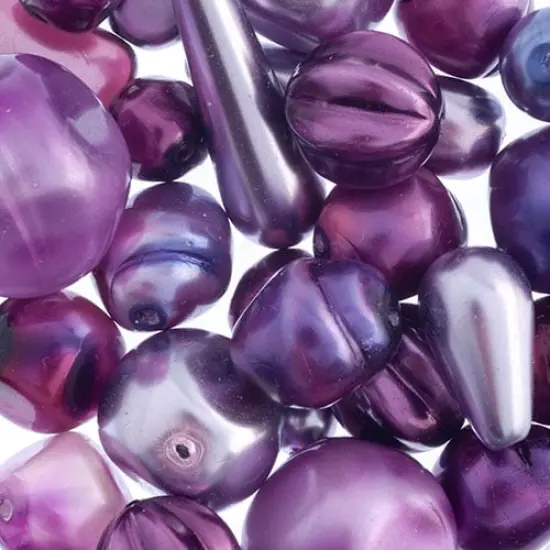 John Bead Mixed Czech Glass Beads Vial, 100g Purple Velvet {1}