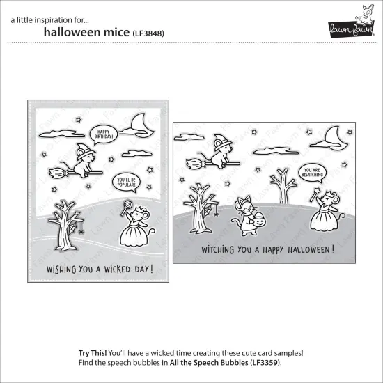 Lawn Fawn Clear Stamps-Halloween Mice {6}