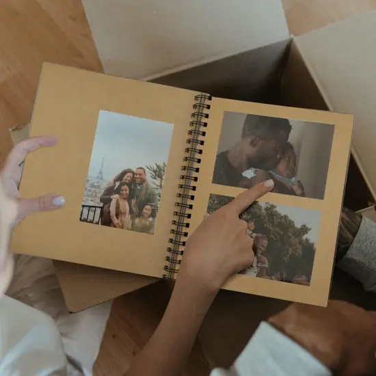 Hardcover Scrapbook & Photo Album - 100 Pages DIY Kraft Memory Book with Spiral Binding for Weddings, Anniversaries, Family Photos {3}