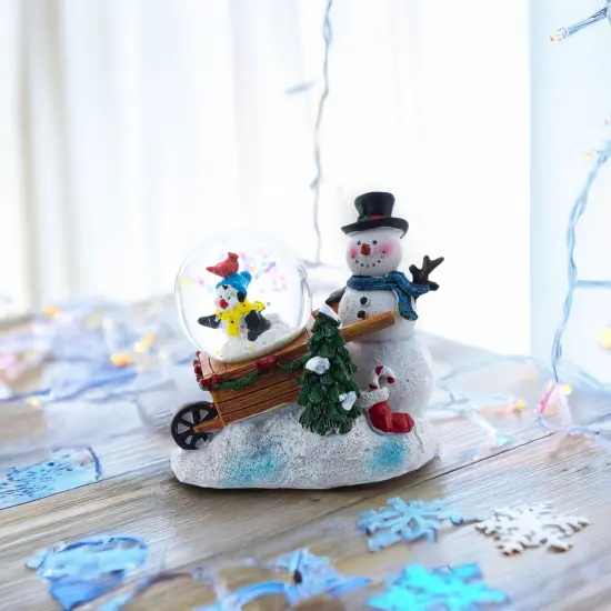 Snowman, Penguin and Cardinal Mini Water Snow Globe {3}